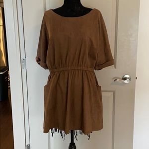 Faux suede mini dress